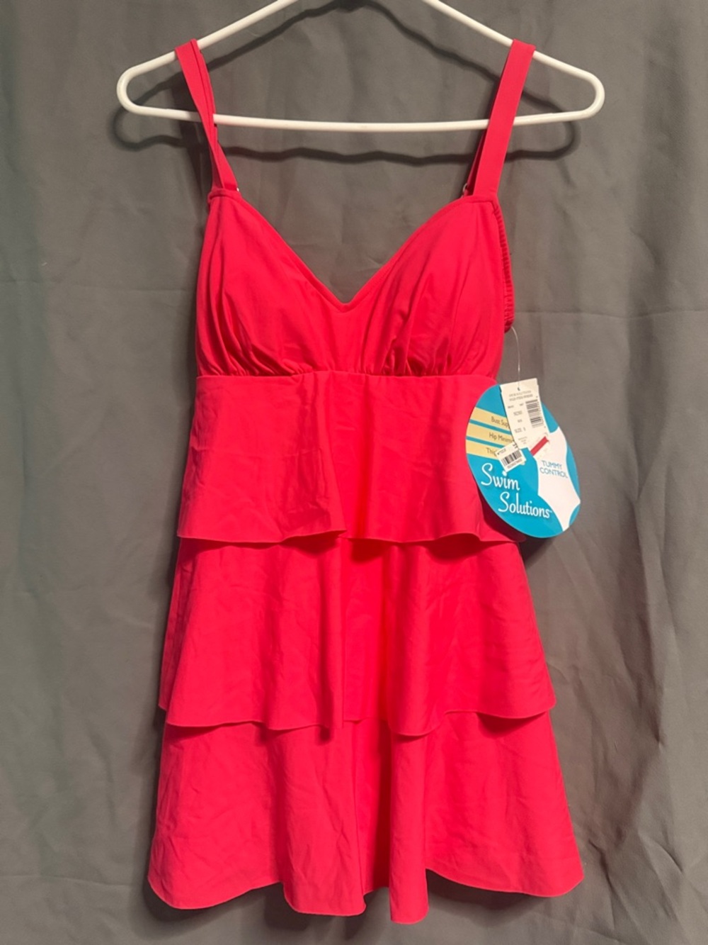 Swim Solutions Women’s Bright Pink  One-Piece Swimsuit